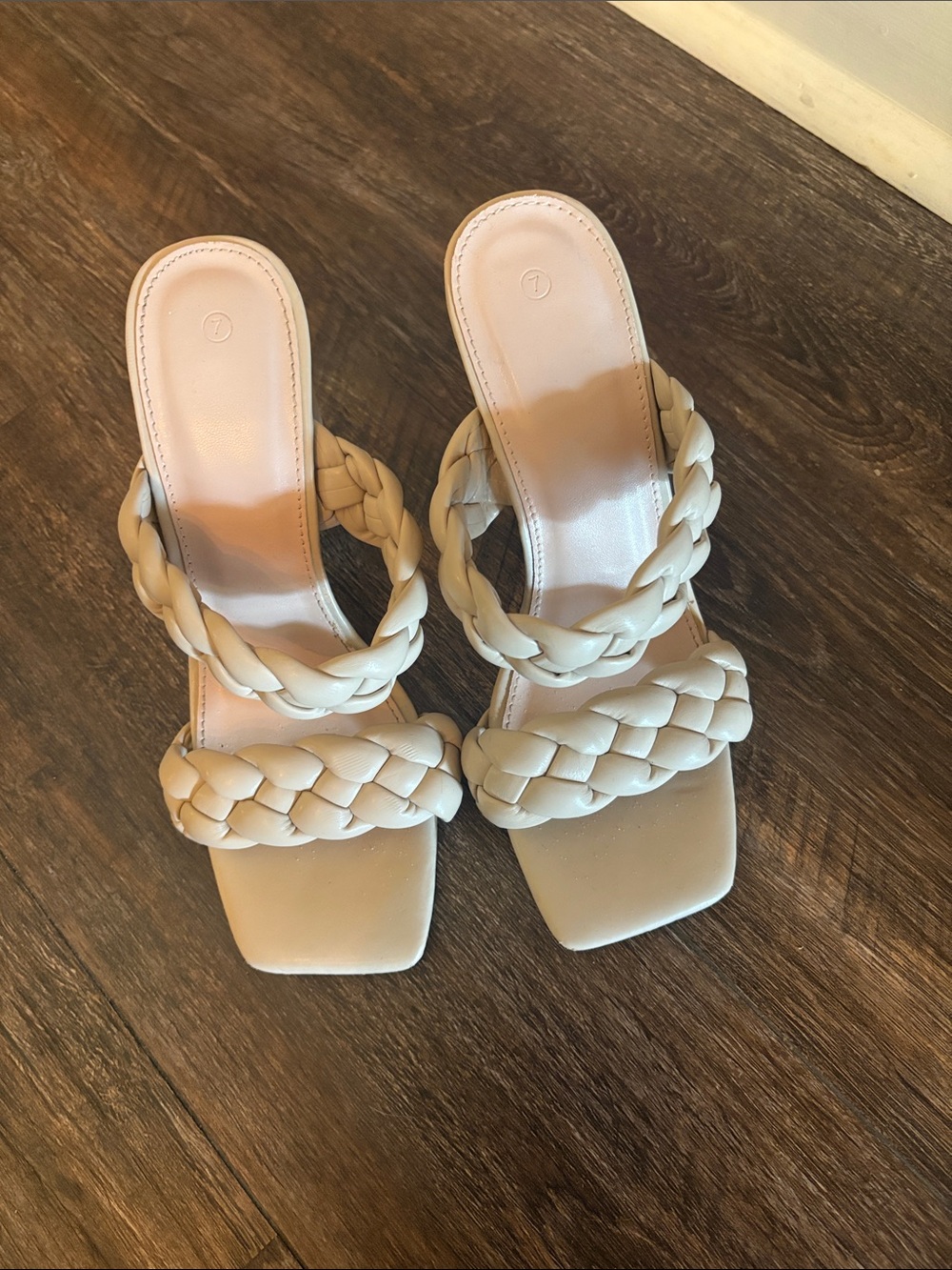 Braided Two-Strap Women's Slide Sandal - Cream